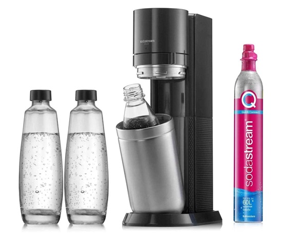 BAZAR - SodaStream Duo Titan Promo-Pack výrobník sody, 1 skleněná láhev, 1 plastová láhev, bombička s CO2 - opraveno