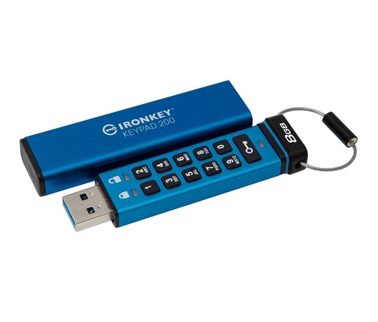 Kingston Flash Disk IronKey 8GB  USB-C IronKey Keypad 200C, FIPS 140-3 Lvl 3 (Pending) AES-256