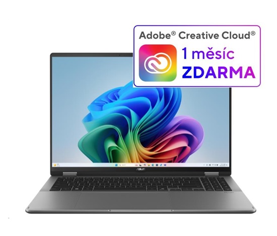 ASUS NTB Vivobook 16 Flip (TP3607SA-OLED034X), Ultra 7-156V, 16" 2880 x 1800, 16GB, 1TB SSD, Intel Arc, W11 Pro, Gray