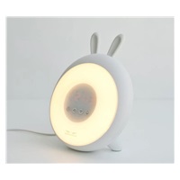 Rabbit & Friends Dětská lampička s budíkem | Bílá