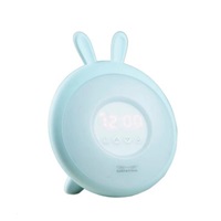 Rabbit & Friends Dětská lampička s budíkem | Modrá
