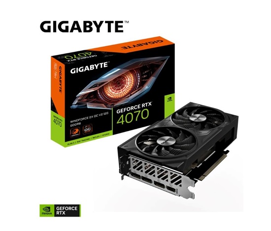 GIGABYTE VGA NVIDIA GeForce RTX 4070 WINDFORCE OC 12G V2, 12GB GDDR6, 3xDP, 1xHDMI