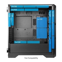 CHIEFTEC skříň APEX, E-ATX, 1x USB-C 3.2, 2x USB 3.0, 4x 120mm ARGB Fan, ARGB Hub, černá