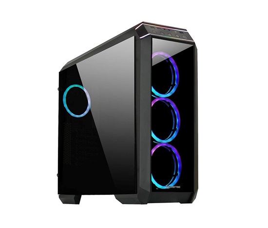 CHIEFTEC skříň STALLION II, ATX, 1x USB-C 3.2, 2x USB 3.1, 1x USB 2.0, 4x 120mm RGB Fan, černá