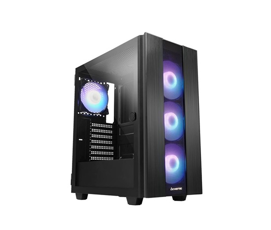 CHIEFTEC skříň HUNTER 2, ATX, 1x USB-C, 1x USB 3.1, 4x 120mm ARGB Fan, ARGB Hub, černá