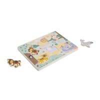 Dřevěné vkládací puzzle se zvuky - zvířátka v ZOO