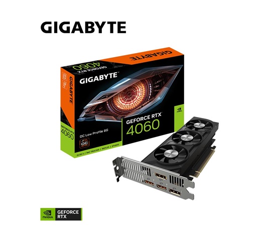 BAZAR GIGABYTE VGA NVIDIA GeForce RTX 4060 Low Profile OC 8G, 8G GDDR6, 2xDP, 2xHDMI (ROZBALENO)