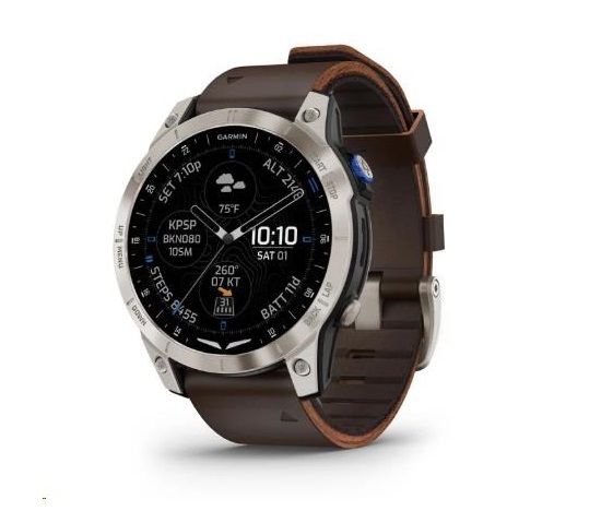 Garmin D2 Mach1, Sapphire Titan/ Brown Leather Band