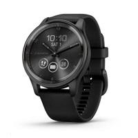 Garmin vívomove® Trend, Nerezová luneta Slate, pouzdro Black, silikonový řemínek