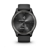 Garmin vívomove® Trend, Nerezová luneta Slate, pouzdro Black, silikonový řemínek