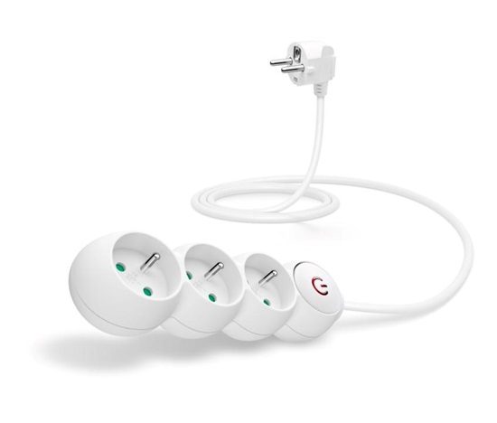CONNECT IT prodlužovací kabel 230V, 3 zásuvky, 1.5m, s vypínačem, bílá