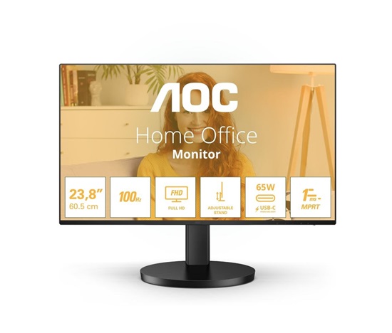 AOC MT IPS LCD WLED 23,8" 24B3CF2 - IPS panel, 100Hz, 1920x1080, HDMI, USB-C, USB 3.2, repro, nast. vyska, rozbalen