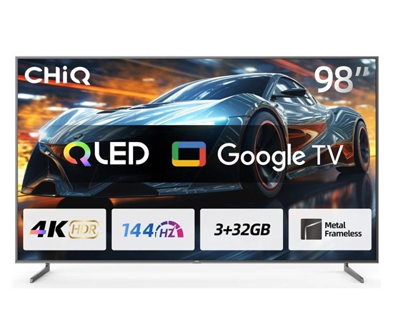 CHiQ U98F8TG TV 98", QLED, Smart Google, 144 Hz, Ultra HD, Dolby Audio, HDR 10