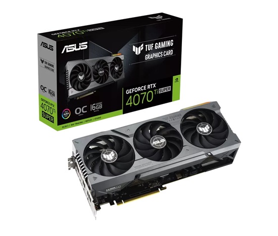 BAZAR ASUS VGA NVIDIA GeForce RTX 4070 Ti SUPER TUF GAMING OC 16G, 16G GDDR6X, 3xDP, 2xHDMI (ROZBALENO)