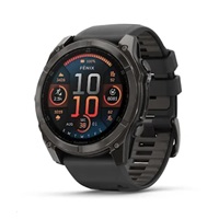 Garmin fenix® 8 AMOLED Sapphire - 51 mm - Carbon Gray DLC Titanium with Black | Pebble Gray Silicone Band, EU