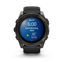 Garmin fenix® 8 AMOLED Sapphire - 51 mm - Carbon Gray DLC Titanium with Black | Pebble Gray Silicone Band, EU