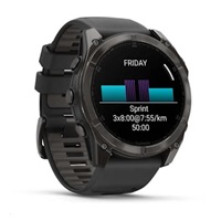 Garmin fenix® 8 AMOLED Sapphire - 51 mm - Carbon Gray DLC Titanium with Black | Pebble Gray Silicone Band, EU