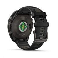 Garmin - fenix 8 Solar Sapphire - 47 mm - Carbon Gray DLC Titanium with Black | Pebble Gray Silicone Band, EU