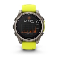 Garmin - fenix 8 Solar Sapphire - 47 mm - Titanium with Amp Yellow | Graphite Silicone Band, EU