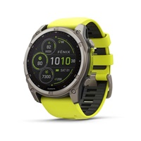 Garmin - fenix 8 Solar Sapphire - 51 mm - Titanium with Amp Yellow | Graphite Silicone Band, EU