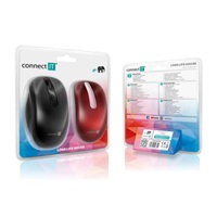 CONNECT IT LONG LIFE bezdrátová tichá myš, USB, (+ 2x AA baterie zdarma), černá