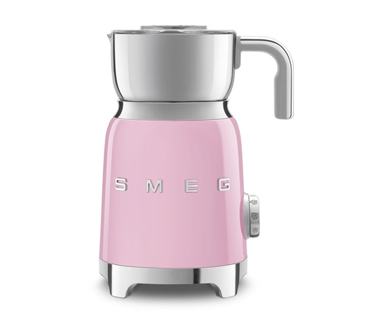 BAZAR - Smeg MFF11PKEU, napěňovač mléka, 500 W, 600 ml, horká čokoláda / mléko, lehká pěna, růžový - opraveno