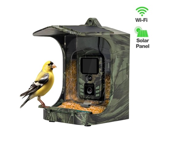 EVOLVEO StrongVision BirdFeeder, Chytré krmítko pro ptáky s kamerou a solárním panelem