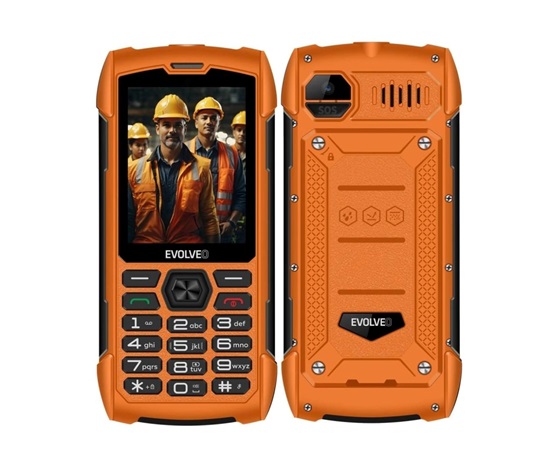 EVOLVEO StrongPhone H1, vodotěsný odolný Dual SIM telefon, oranžová