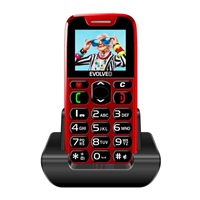 EVOLVEO EasyPhone, mobilní telefon pro seniory s nabíjecím stojánkem, červená