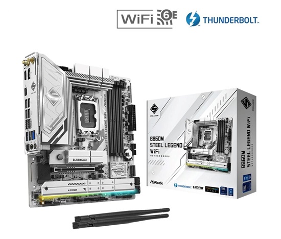 ASRock MB Sc LGA1851 B860M Steel Legend WiFi, Intel B860, 4xDDR5, 1xThunderbolt, 1xDP, 1xHDMI, WiFi, mATX