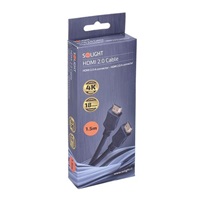 Solight HDMI kabel s Ethernetem, HDMI 2.0 A konektor - HDMI 2.0 A konektor, blistr, 1,5m