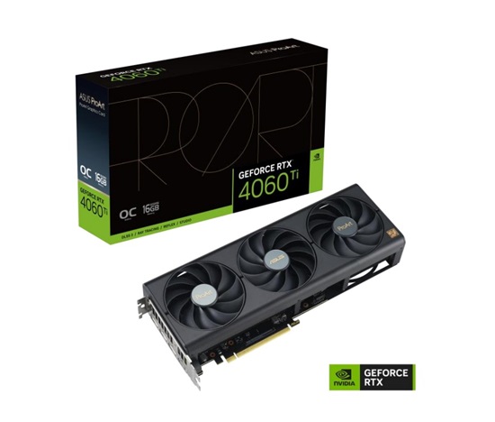 BAZAR - ASUS VGA NVIDIA GeForce RTX 4060 Ti PROART OC 16G, 16G GDDR6, 3xDP, 1xHDMI (Náhradní krabice)