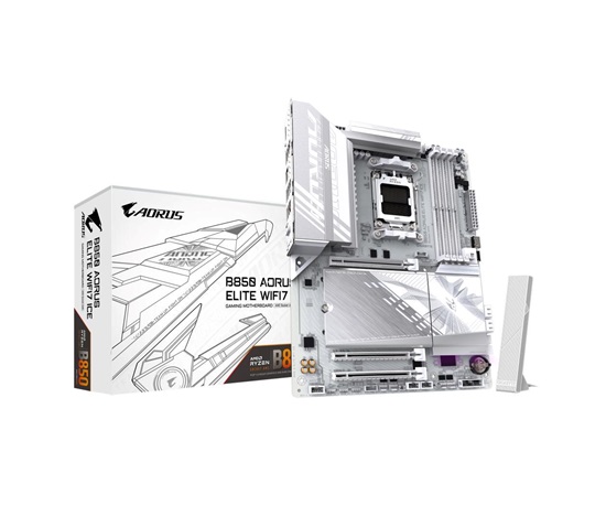 GIGABYTE MB Sc AM5 B850 A ELITE WF7 ICE, AMD B850, 4xDDR5, 1xDP, WiFi, ATX