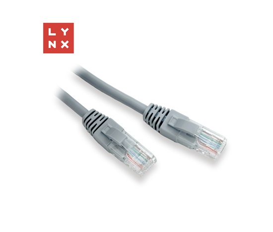 LYNX UTP patch kabel Cat5e, PVC, CCA, 5m, šedý