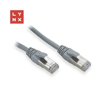 LYNX FTP patch kabel Cat5e PVC, CCA, 0,1m, šedý (balení obsahuje 10ks)