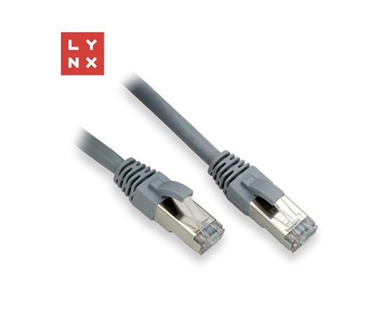 LYNX FTP patch kabel Cat6, PVC, 0,5m, šedý (balení obsahuje 10ks)
