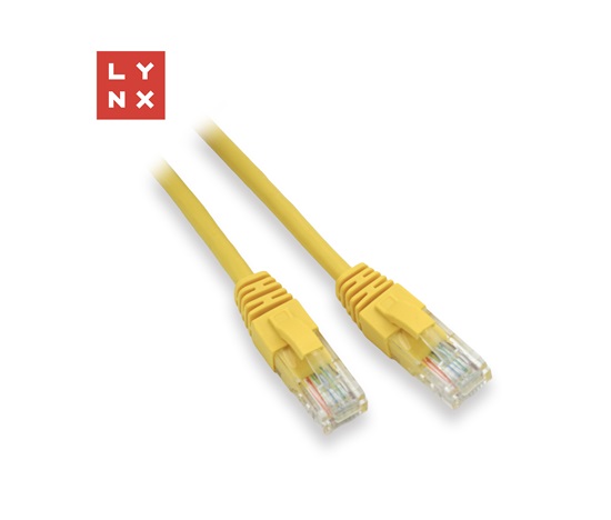 LYNX UTP patch kabel Cat5e, PVC, CCA, 0,5m, žlutý (balení obsahuje 10ks)