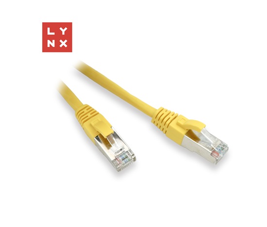 LYNX FTP patch kabel Cat5e PVC, CCA, 0,5m, žlutý (balení obsahuje 10ks)