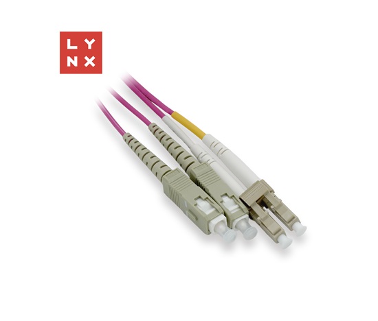LYNX duplexní patch kabel MM, OM4, LC/SC, 50/125µm, 2m