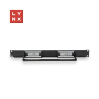 LYNX 19" patch panel 12-port, UTP Cat5e, 50µ, nestíněný, černý