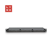 LYNX 19" patch panel  24-port, FTP Cat5e, 50µ, stíněný, černý