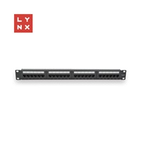 LYNX 19" patch panel  24-port, UTP Cat6, 50µ, nestíněný, černý