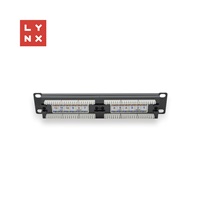 LYNX 10" patch panel 12-port, UTP Cat6, 50µ, nestíněný, černý