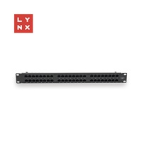 LYNX 19" patch panel  48-port, UTP Cat6, 50µ, nestíněný, černý
