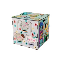 Activity board kostka XXL s LED - modrá