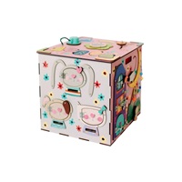 Activity board kostka XXL s LED - růžová