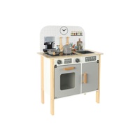 Dětská dřevěná kuchyňka Classic s rozšířeným příslušenstvím + textilní set ZDARMA