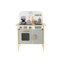 Dětská dřevěná kuchyňka Classic s rozšířeným příslušenstvím + textilní set ZDARMA