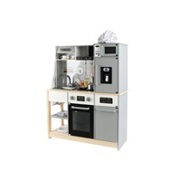 Dětská dřevěná kuchyňka s rozšířeným příslušenstvím + textilní set ZDARMA - moderní design