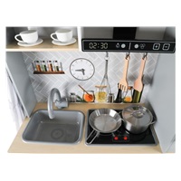Dětská dřevěná kuchyňka s rozšířeným příslušenstvím + textilní set ZDARMA - moderní design